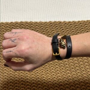Alexander McQueen Black and Gold Bracelet
